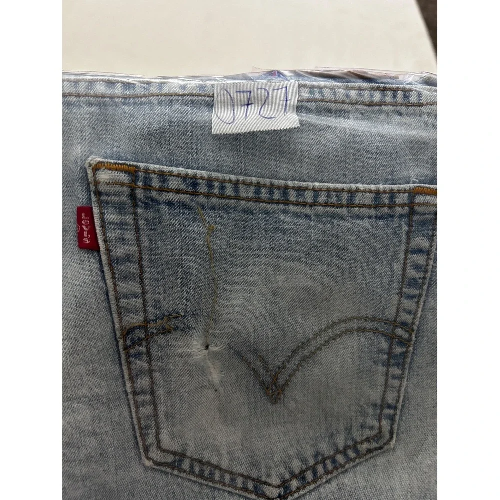 Levi's 505 Regular Fit Jeans Men's 36x30 Light Wash Straight Leg Denim Distresse
